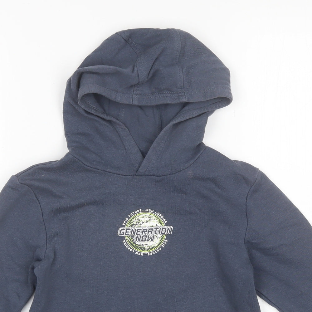 George Boys Blue  Cotton Pullover Hoodie Size 6-7 Years
