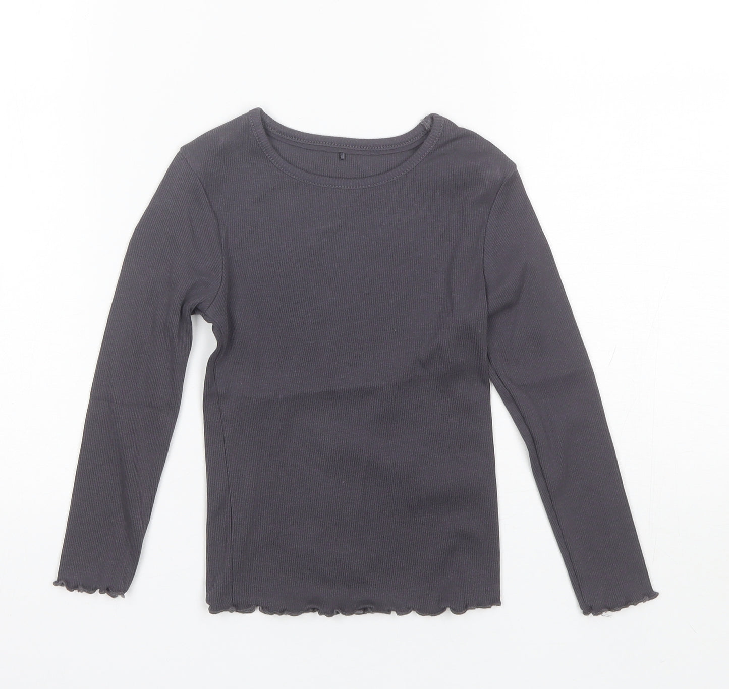 George Girls Blue  Cotton Basic T-Shirt Size 3-4 Years Round Neck