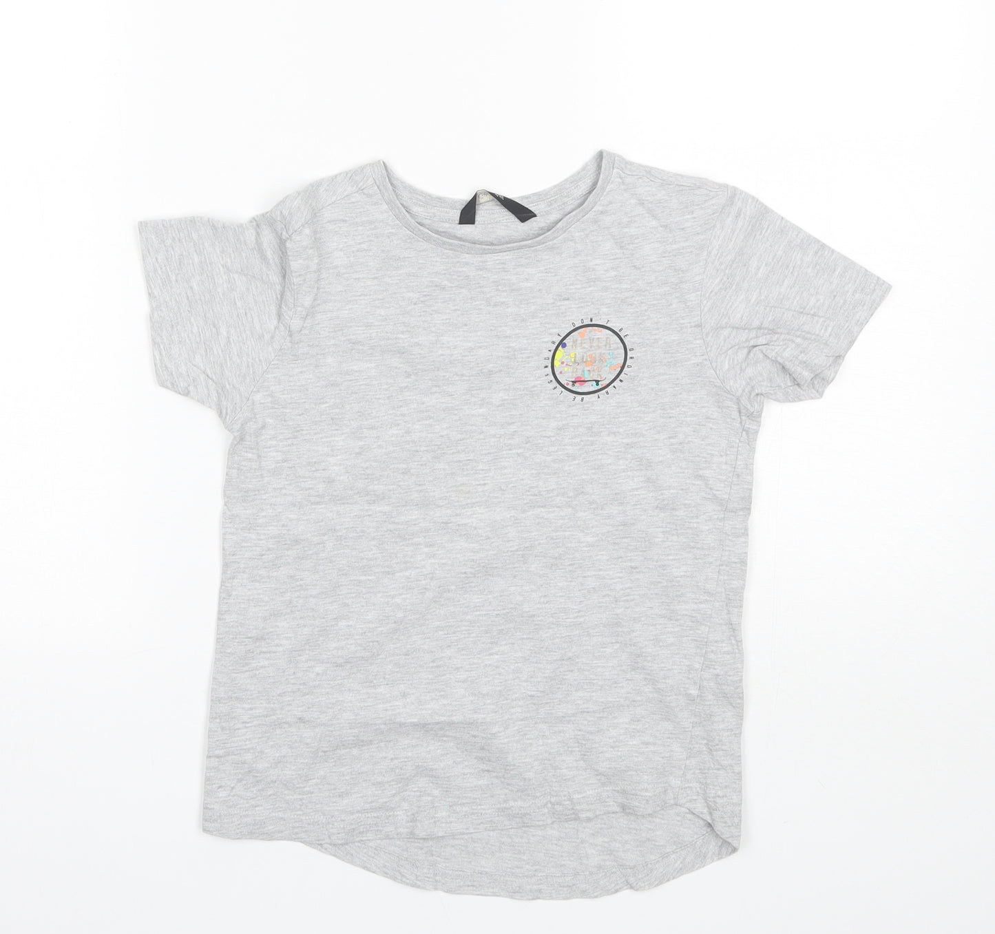 George Boys Grey  Cotton Basic T-Shirt Size 7-8 Years Round Neck