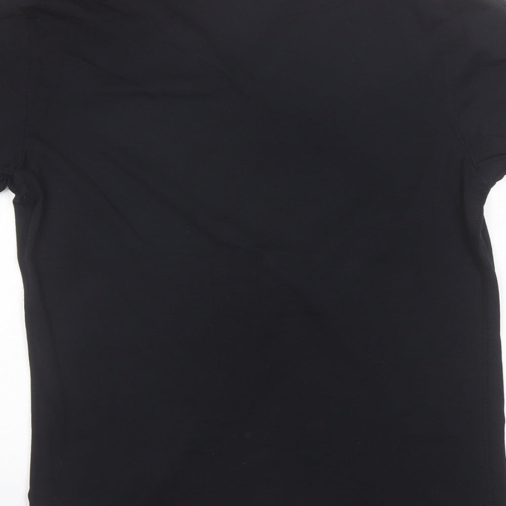 NEXT Mens Black  Cotton  T-Shirt Size S V-Neck