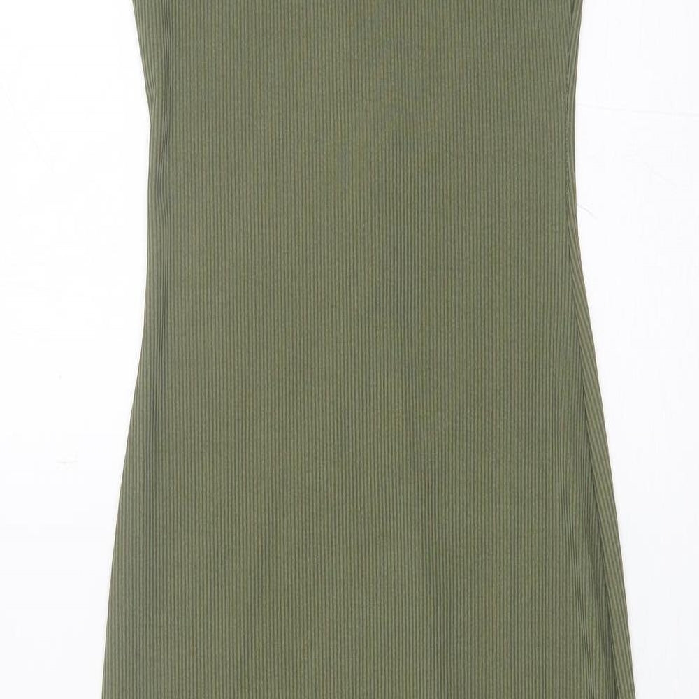 PRETTYLITTLETHING Womens Green  Polyester Bodycon  Size 8  V-Neck