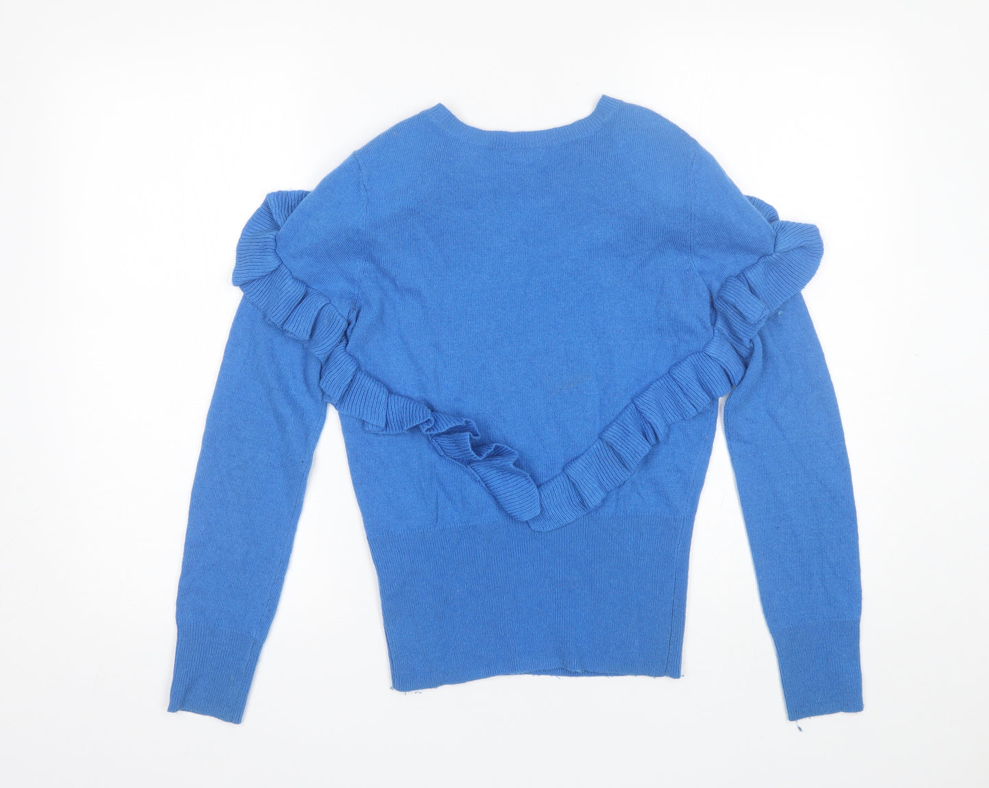 River Island Womens Blue Round Neck  Acrylic Pullover Jumper Size 6