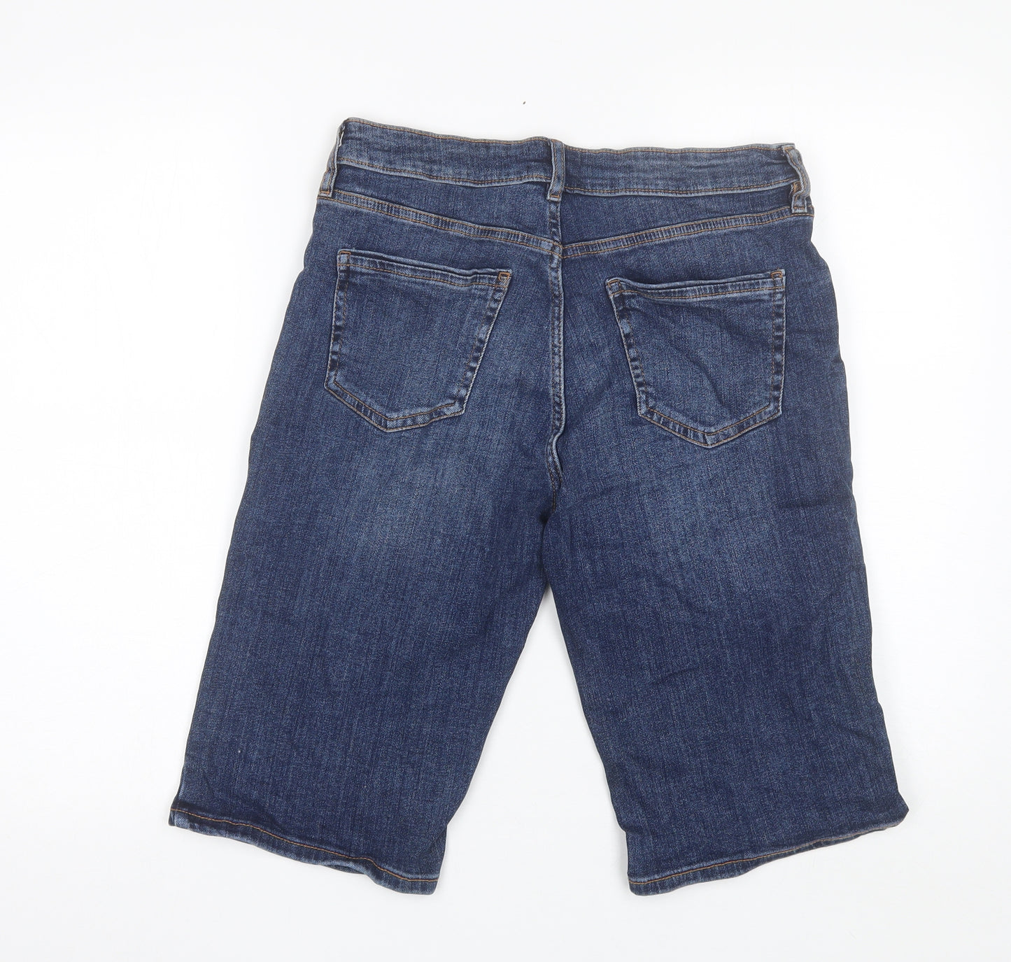 F&F Womens Blue  Cotton Chino Shorts Size 12 L13 in Regular