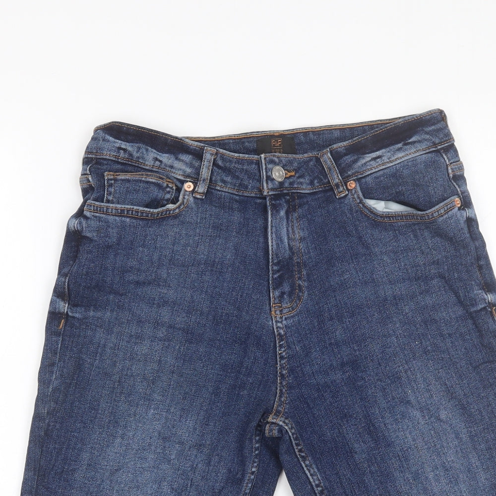 F&F Womens Blue  Cotton Chino Shorts Size 12 L13 in Regular