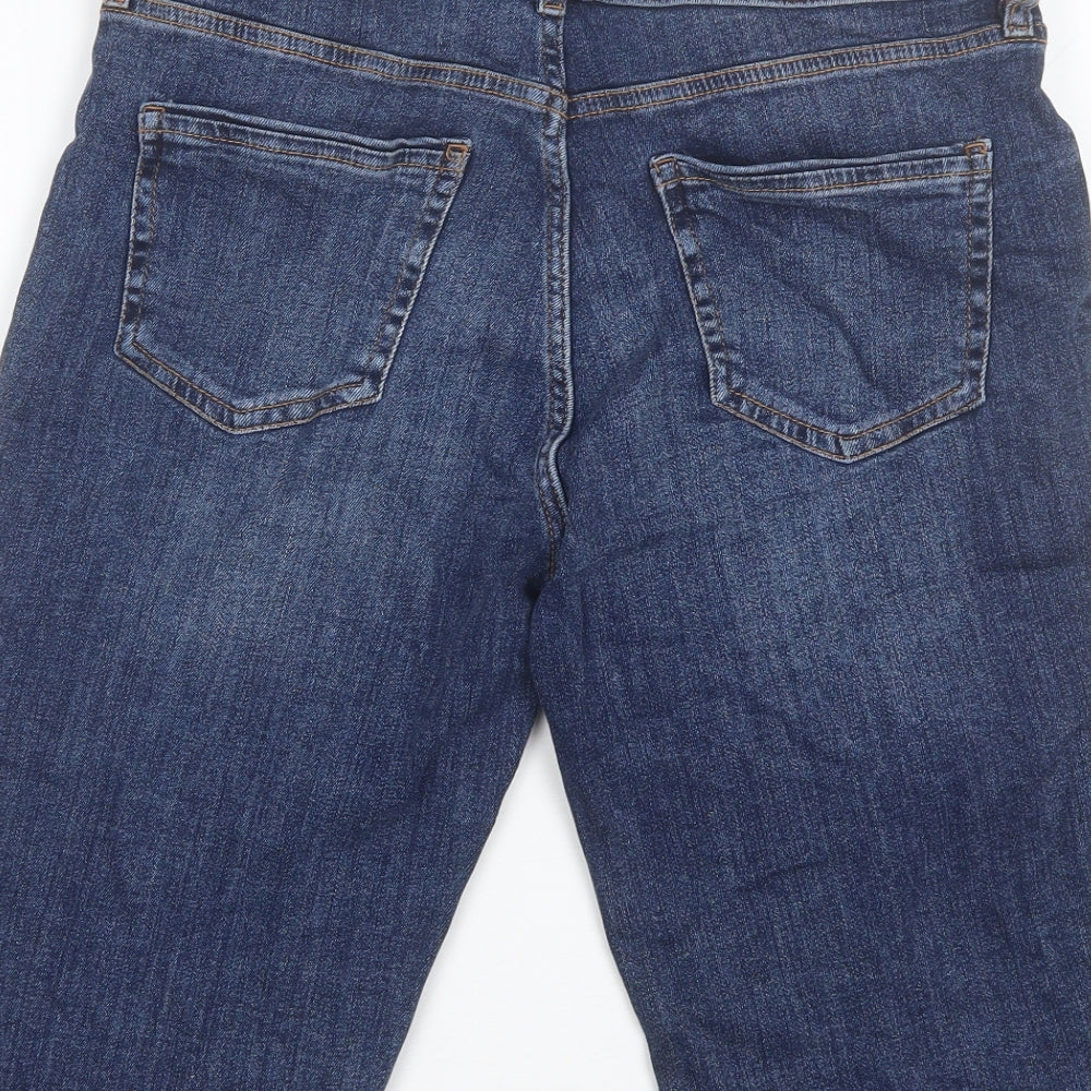 F&F Womens Blue  Cotton Chino Shorts Size 12 L13 in Regular
