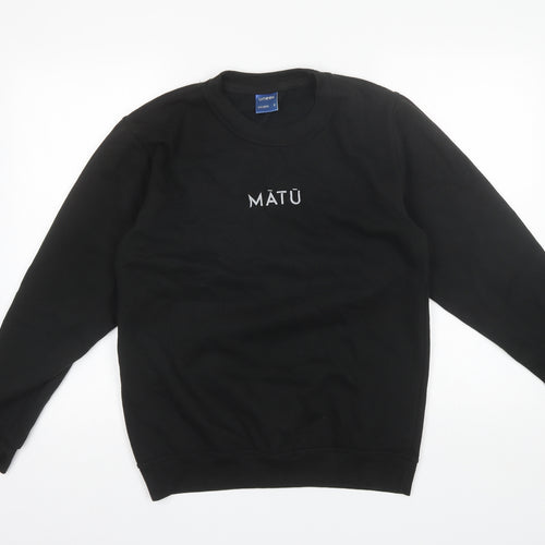 Uneek Mens Black Round Neck  Polyester Pullover Jumper Size S