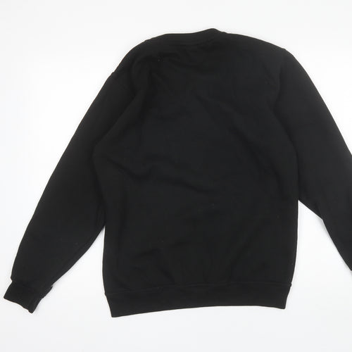 Uneek Mens Black Round Neck  Polyester Pullover Jumper Size S