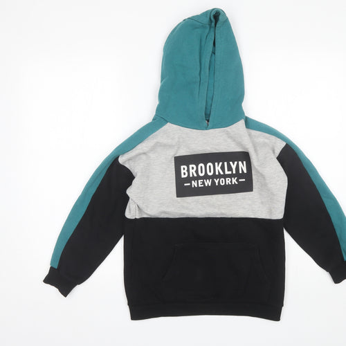 Primark Boys Black  Cotton Pullover Hoodie Size 9-10 Years