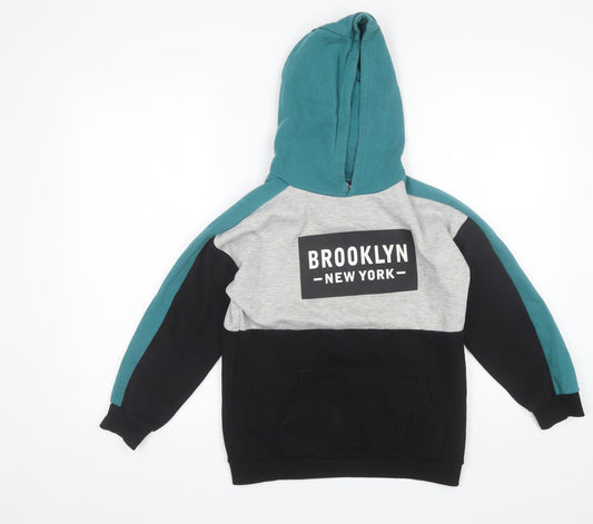 Primark Boys Black  Cotton Pullover Hoodie Size 9-10 Years