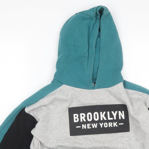 Primark Boys Black  Cotton Pullover Hoodie Size 9-10 Years