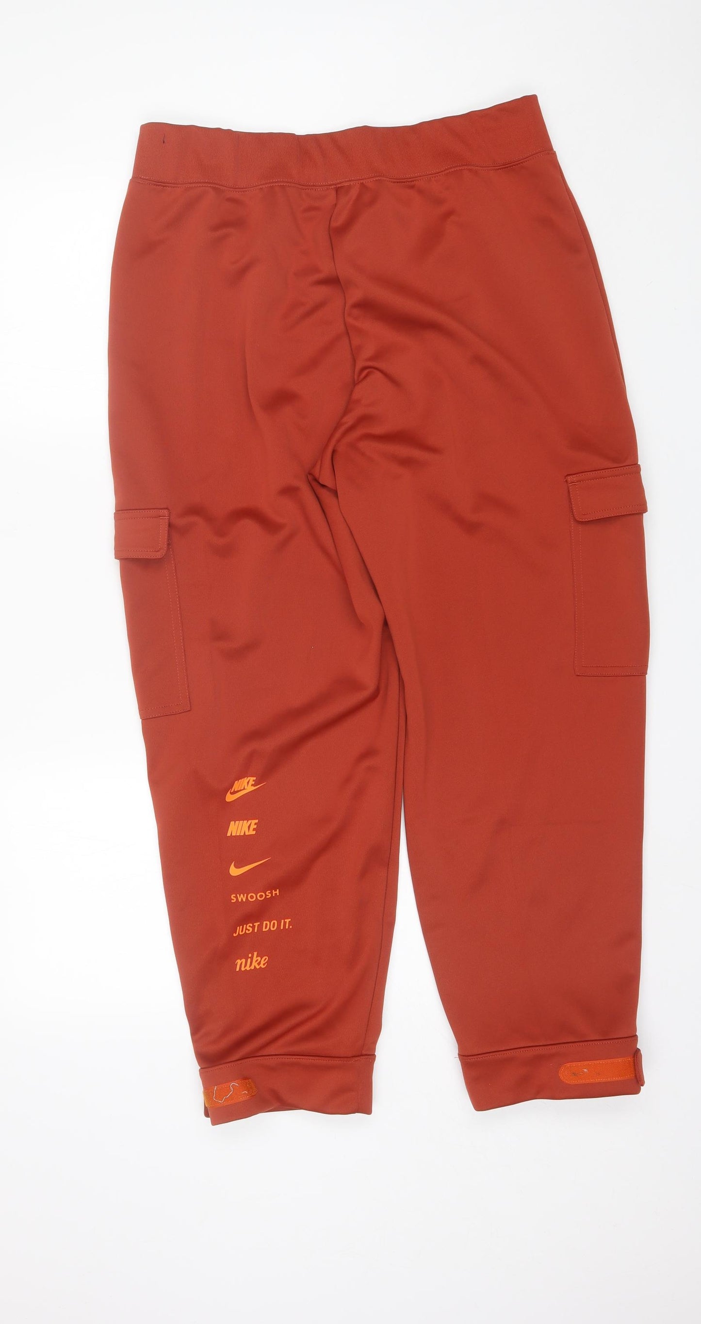 Nike Mens Orange  Polyester Blend Sweatpants Trousers Size L L26 in Regular