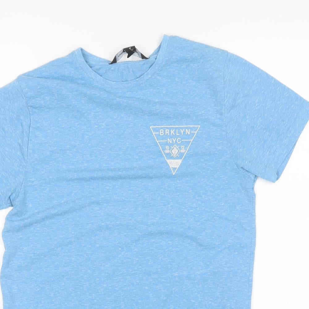 Cedar Wood State Mens Blue  Polyester  T-Shirt Size M Round Neck