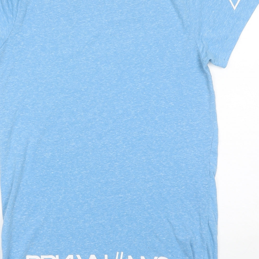 Cedar Wood State Mens Blue  Polyester  T-Shirt Size M Round Neck