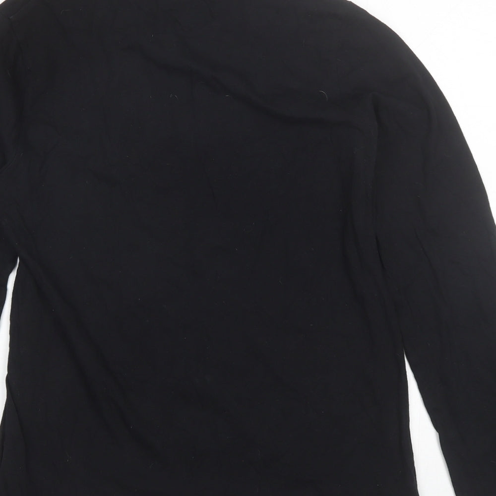 F&F Boys Black  Cotton Basic T-Shirt Size 13-14 Years Round Neck