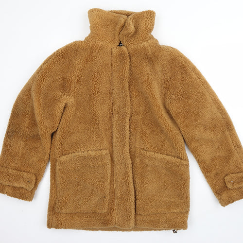 Topshop Womens Brown   Overcoat Coat Size XS  Zip