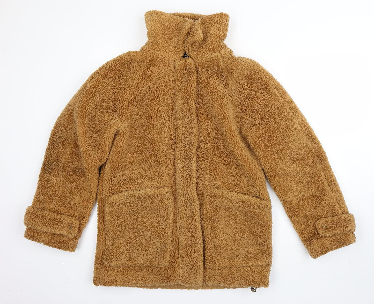 Topshop Womens Brown   Overcoat Coat Size XS  Zip
