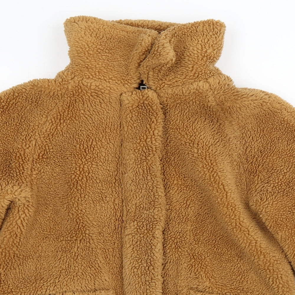 Topshop Womens Brown   Overcoat Coat Size XS  Zip