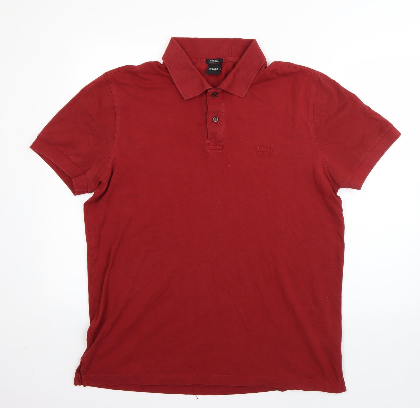 HUGO BOSS Mens Red  Cotton  Polo Size XL Collared