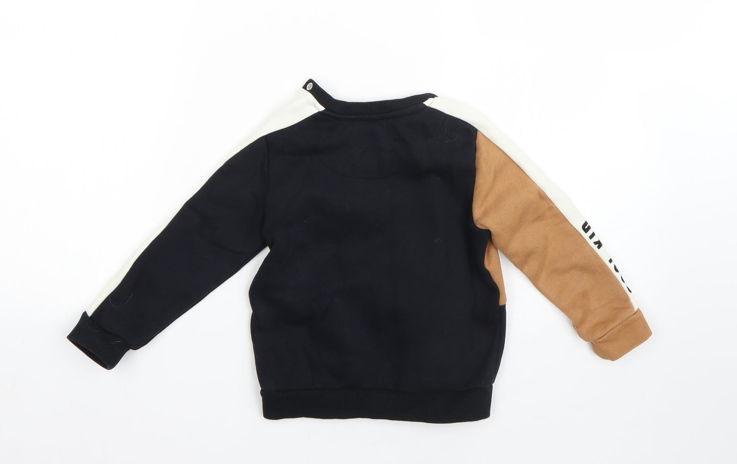 F&F Boys Black  Cotton Pullover Jumper Size 18-24 Months