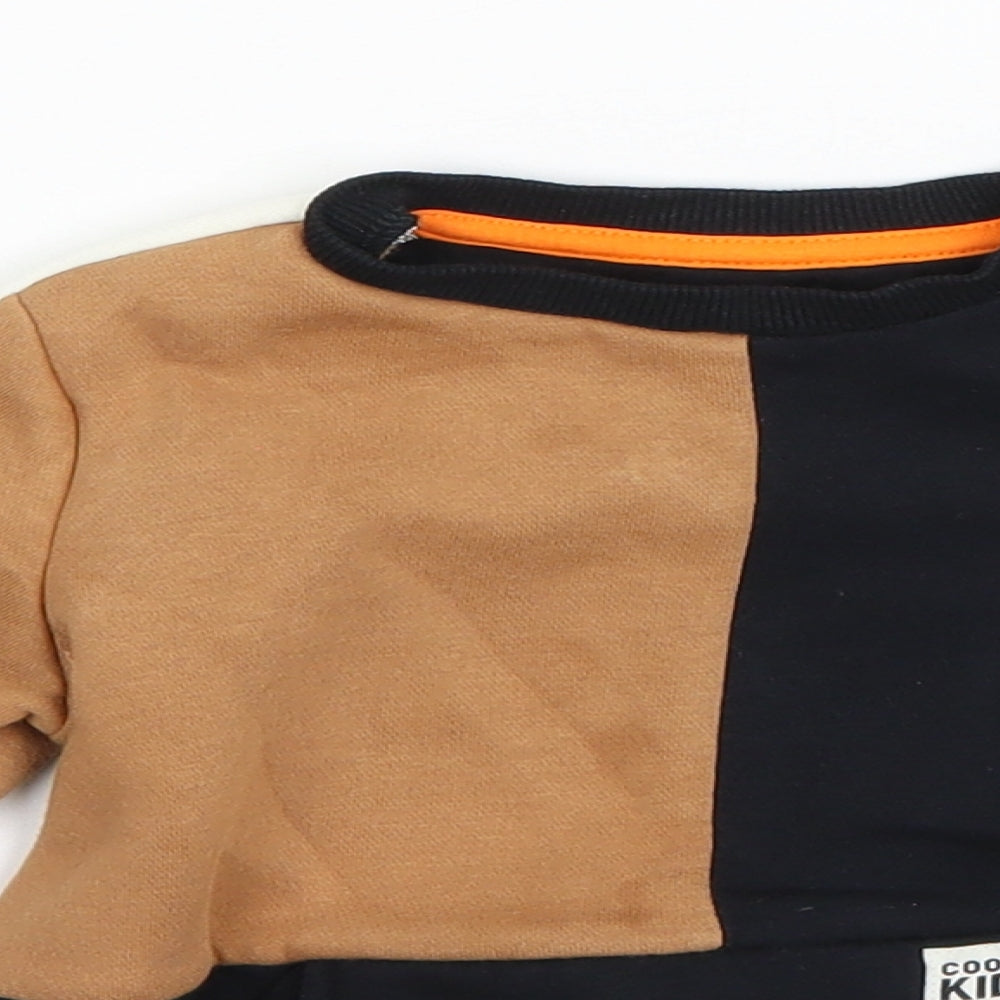 F&F Boys Black  Cotton Pullover Jumper Size 18-24 Months