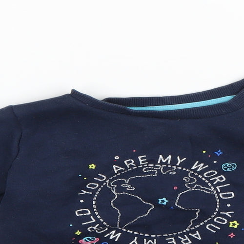 F&F Boys Blue  Cotton Pullover Jumper Size 12-18 Months