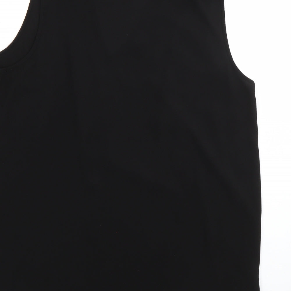 Dorothy Perkins Womens Black  Polyester Basic Blouse Size 16 High Neck
