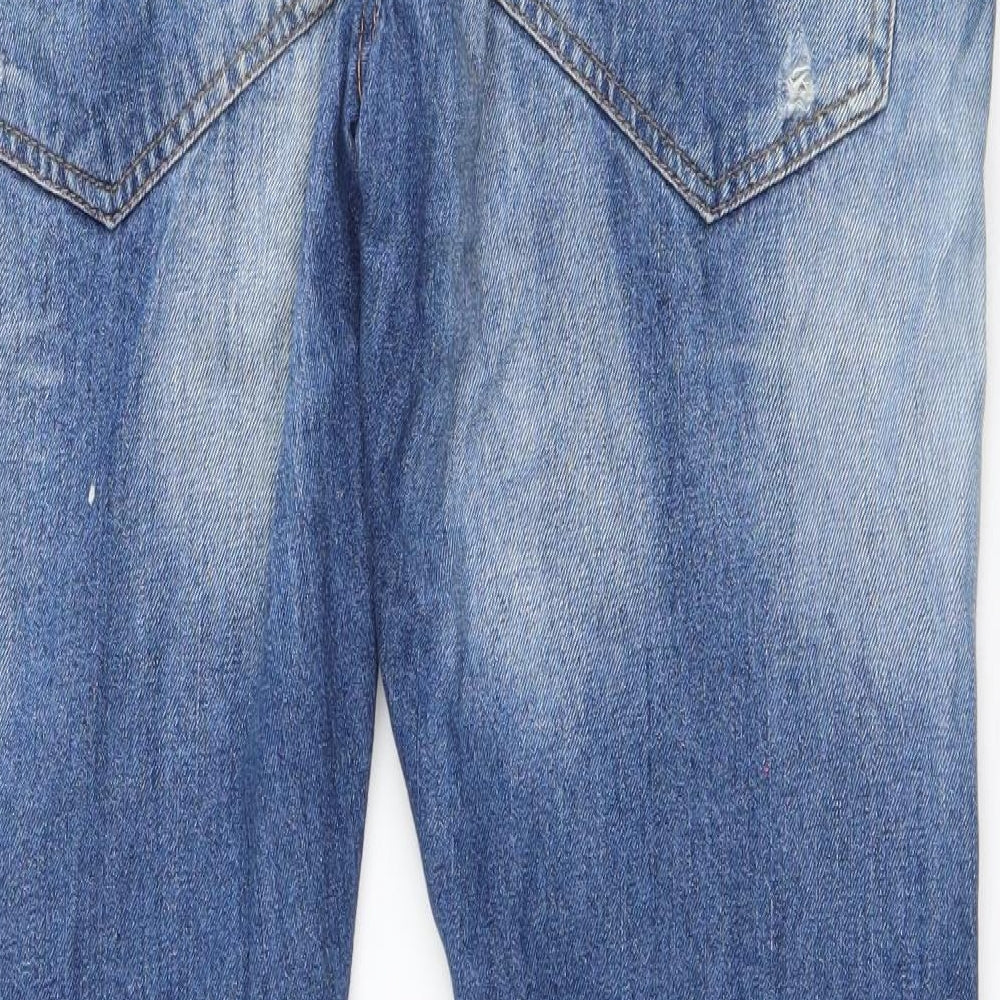Easy Womens Blue  Cotton Straight Jeans Size 32 in L30 in Regular