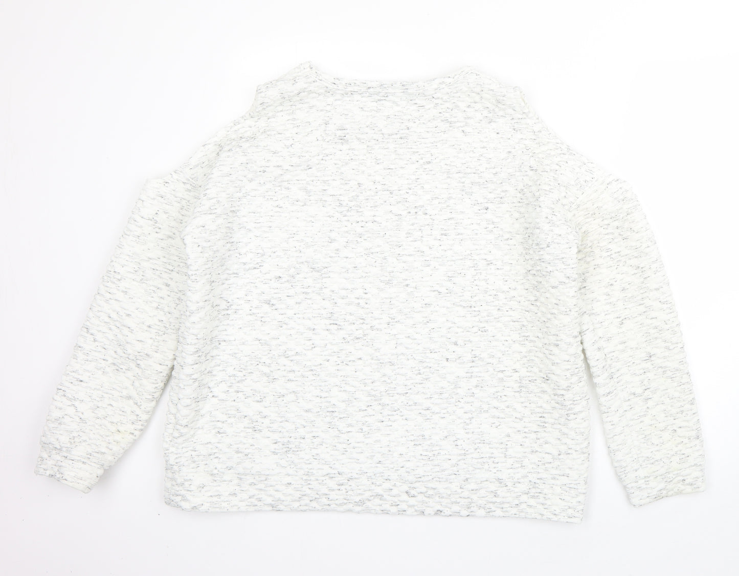 Select Womens White Round Neck  Polyester Pullover Jumper Size 18