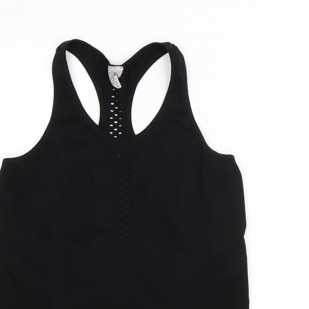 Preworn Womens Black  Nylon Basic Tank Size M Round Neck