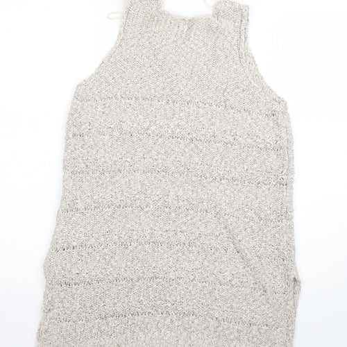 F&F Womens Beige Round Neck  Cotton Pullover Jumper Size 14