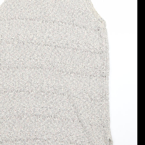 F&F Womens Beige Round Neck  Cotton Pullover Jumper Size 14