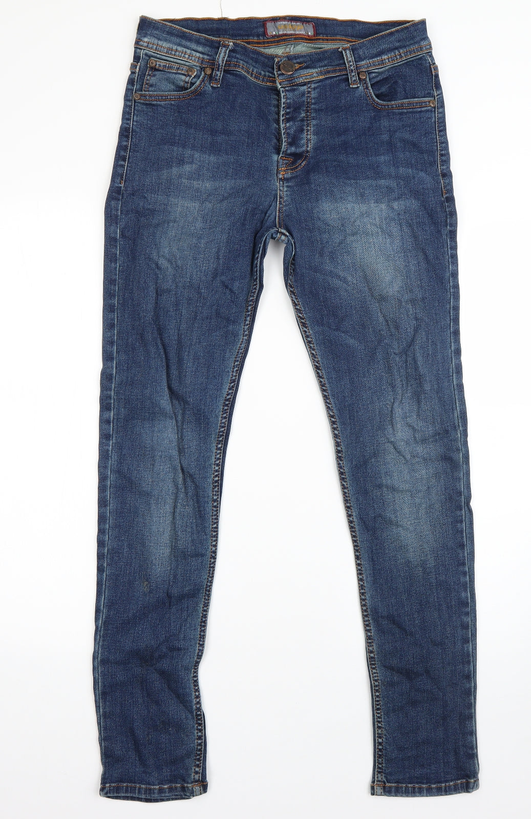 Ustop Mens Blue  Cotton Straight Jeans Size 34 L30 in Regular