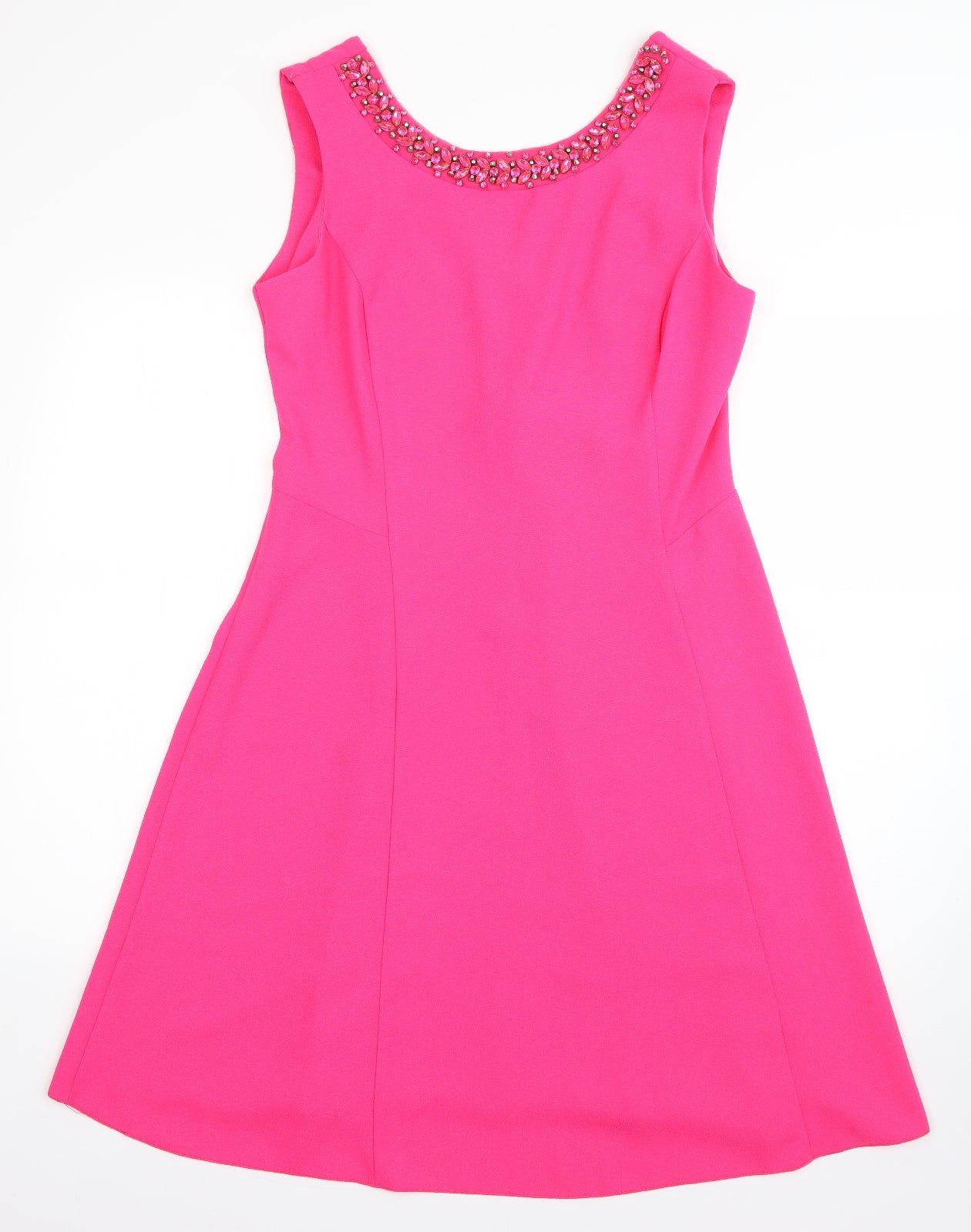 Dorothy Perkins Womens Pink  Polyester A-Line  Size 14  Round Neck