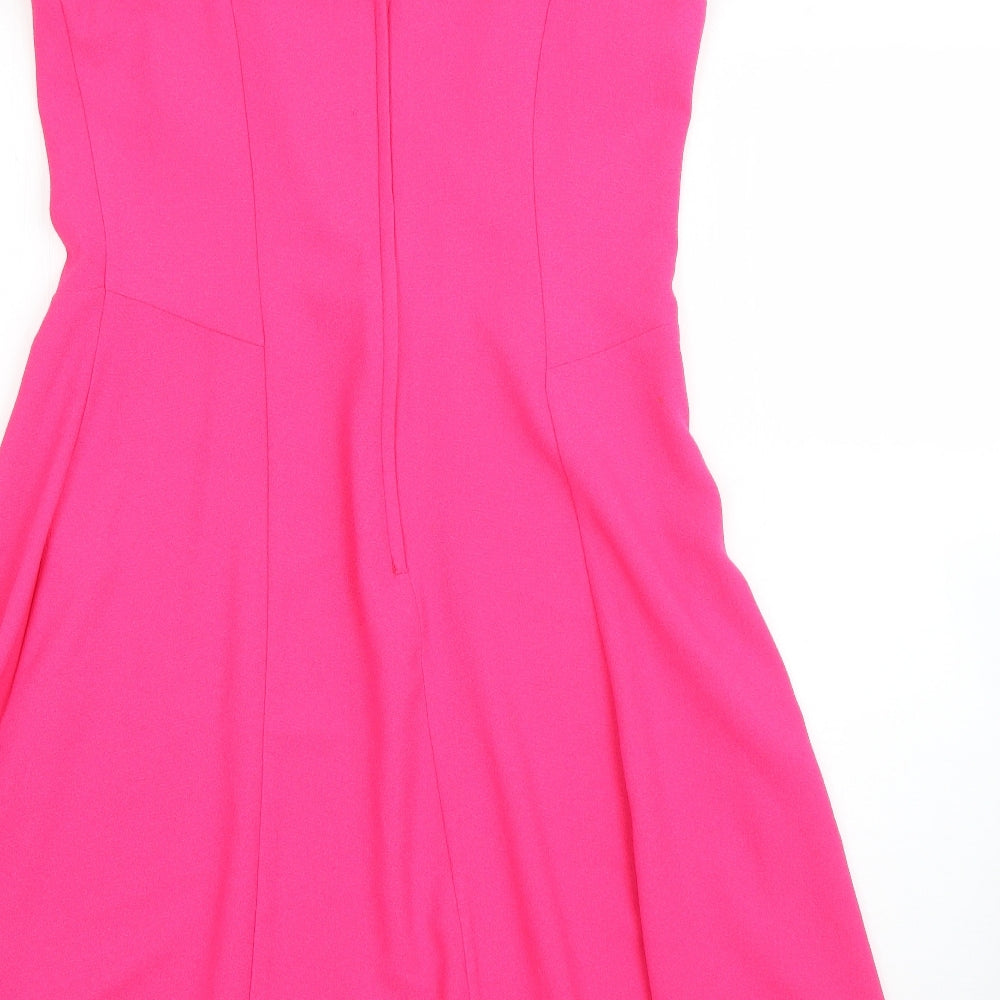 Dorothy Perkins Womens Pink  Polyester A-Line  Size 14  Round Neck