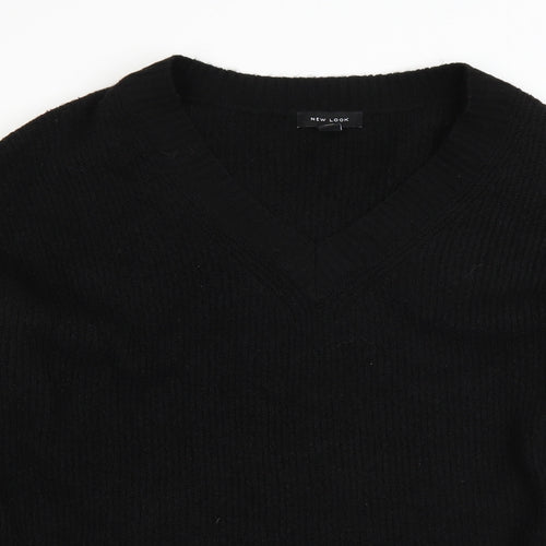 New Look Mens Black Round Neck  Acrylic Pullover Jumper Size M