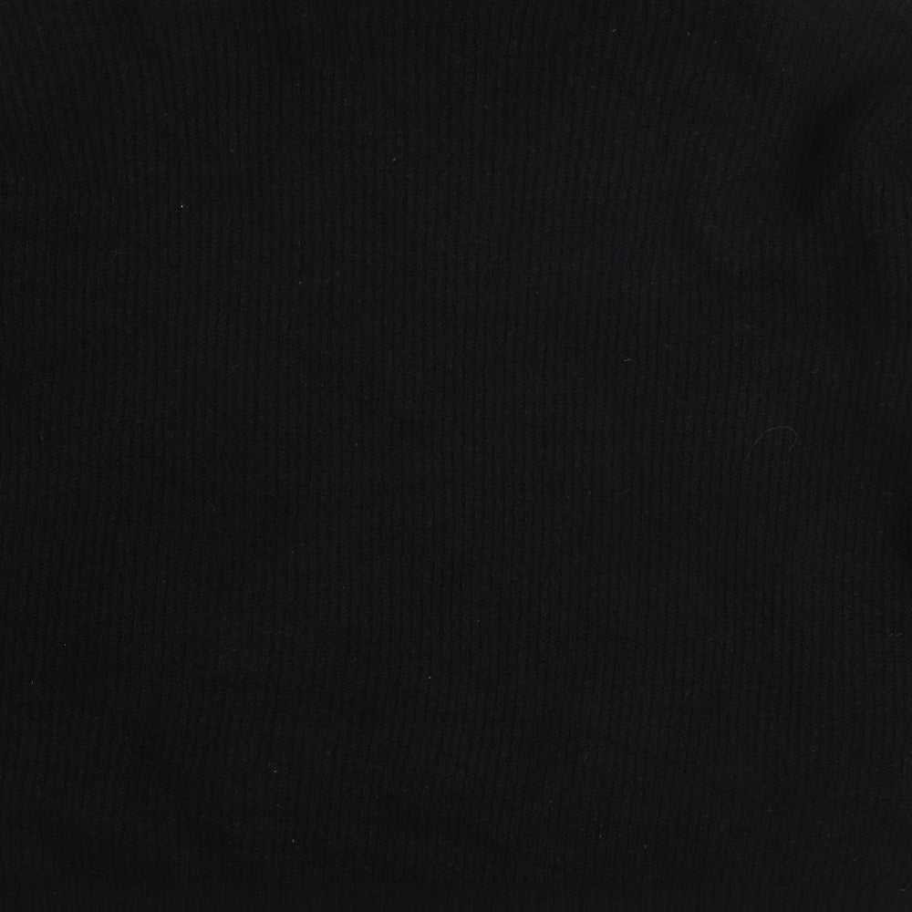 New Look Mens Black Round Neck  Acrylic Pullover Jumper Size M