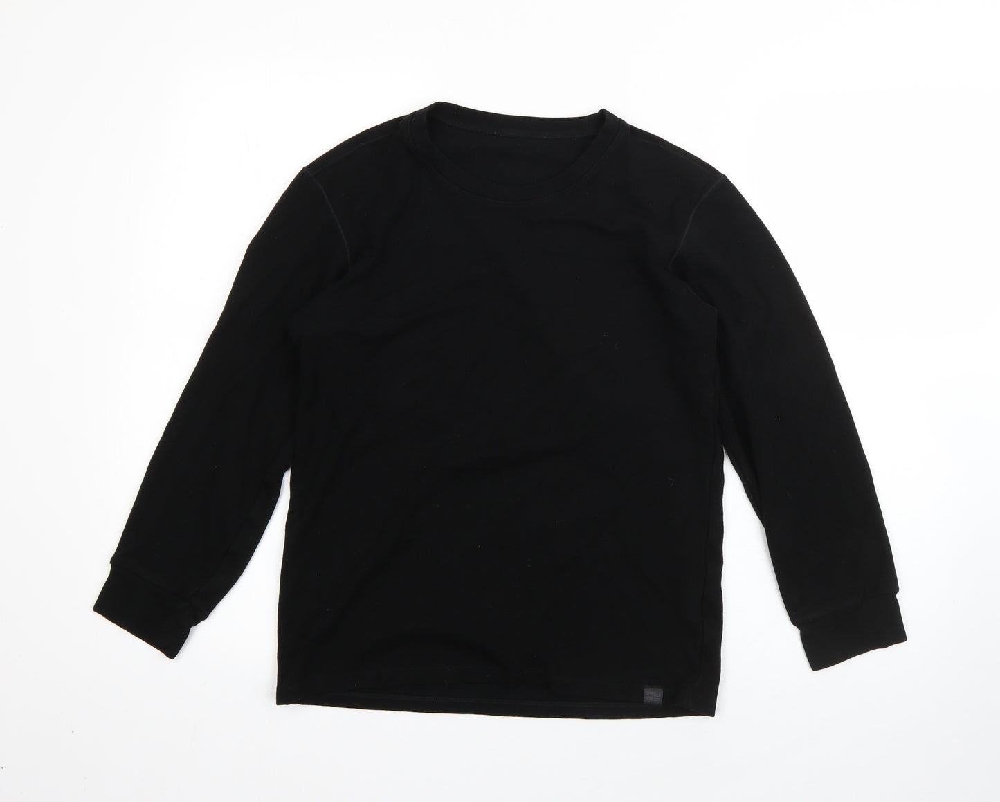 Uniqlo Boys Black Round Neck  Polyester Pullover Jumper Size 11 Years   - heattech