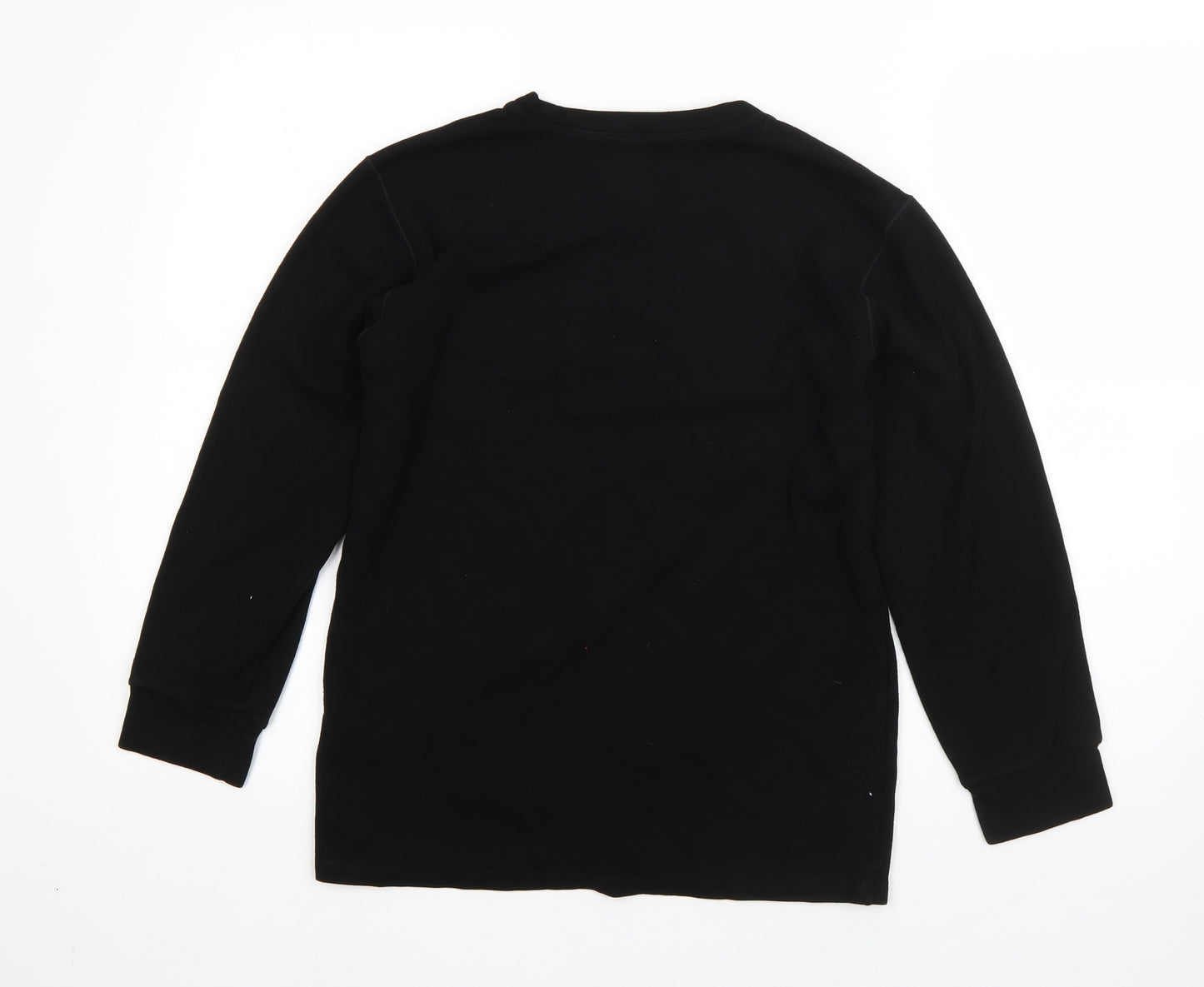 Uniqlo Boys Black Round Neck  Polyester Pullover Jumper Size 11 Years   - heattech