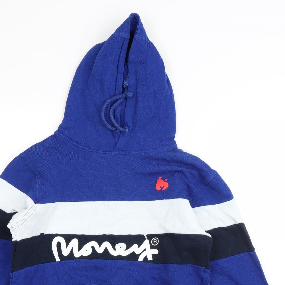 Money Boys Blue  Cotton Pullover Hoodie Size 9-10 Years