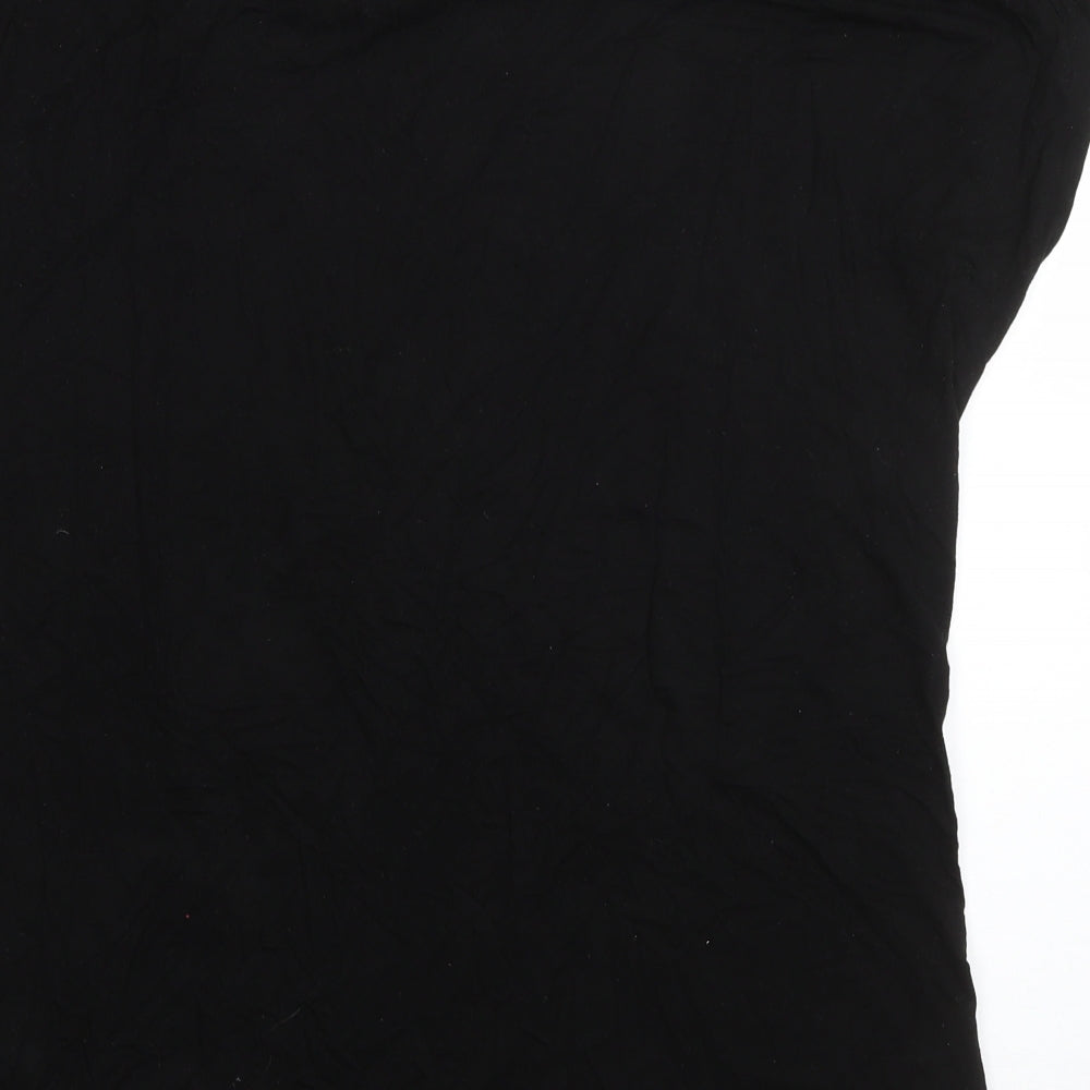 Nutmeg Womens Black  Viscose Basic Blouse Size 16 Round Neck