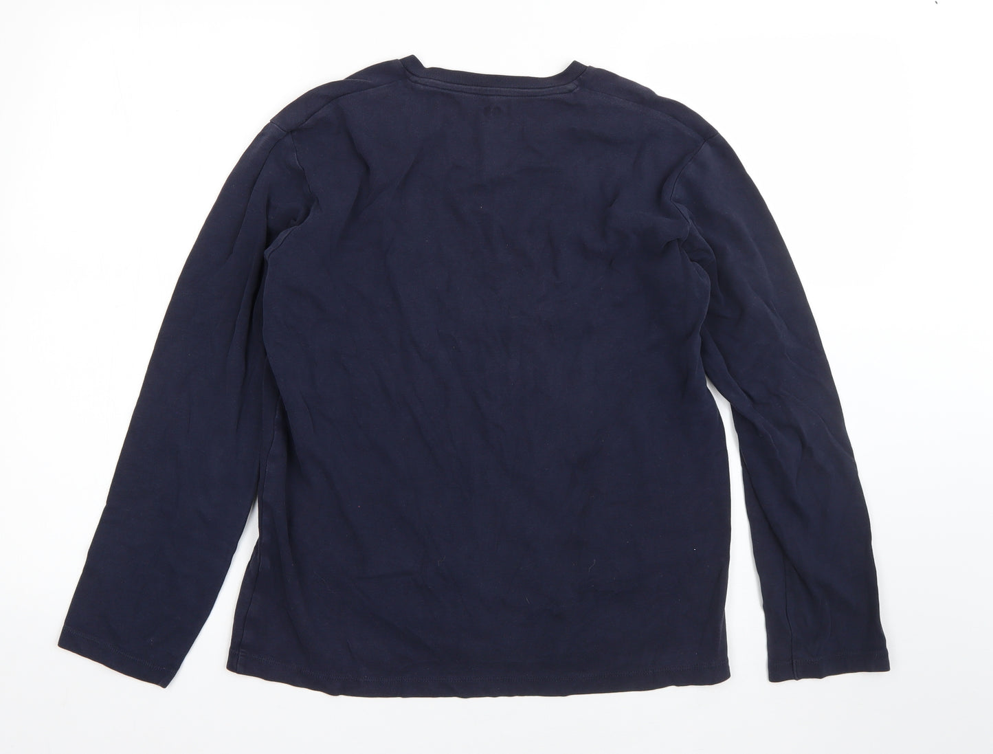 Uniqlo Mens Blue V-Neck  Cotton Pullover Jumper Size M