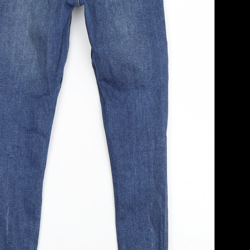 Zara Womens Blue  Cotton Skinny Jeans Size 10 L26 in Regular