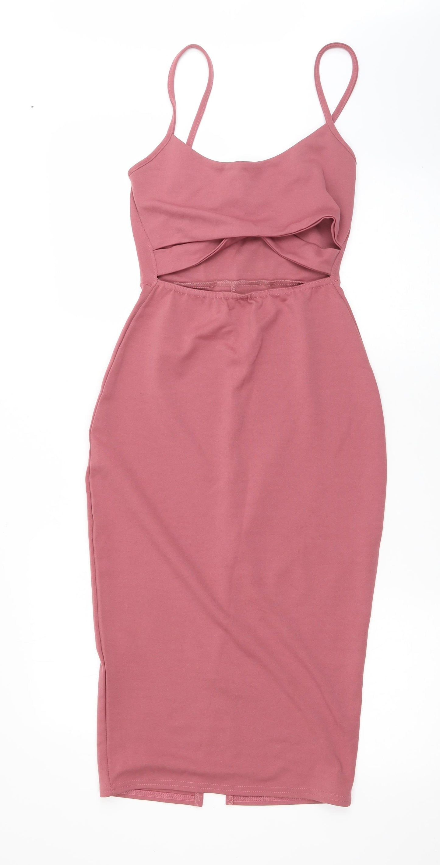 Pretty Little Thing Womens Pink  Polyester Shift  Size 6  Square Neck