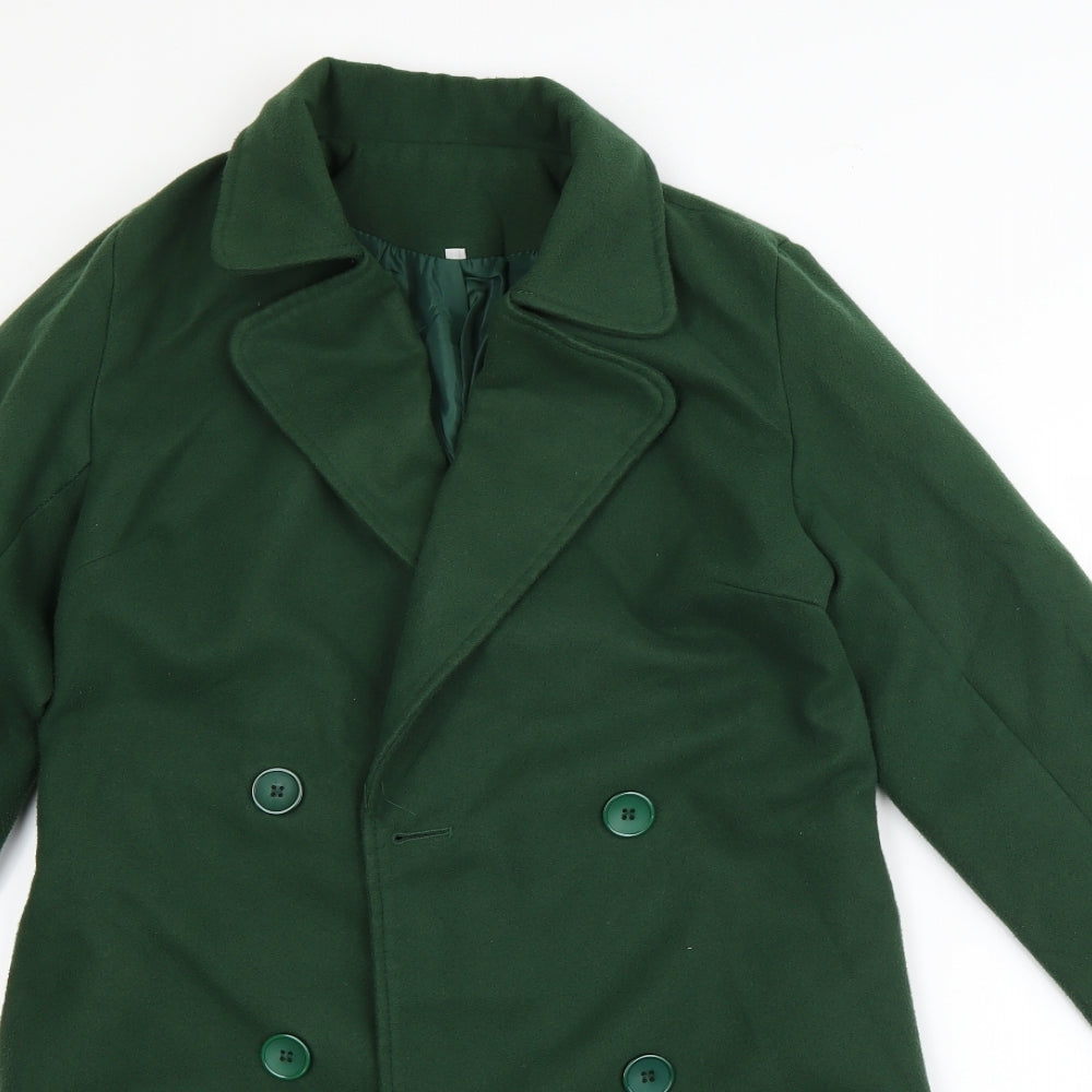 Preworn Womens Green   Overcoat Coat Size S  Button
