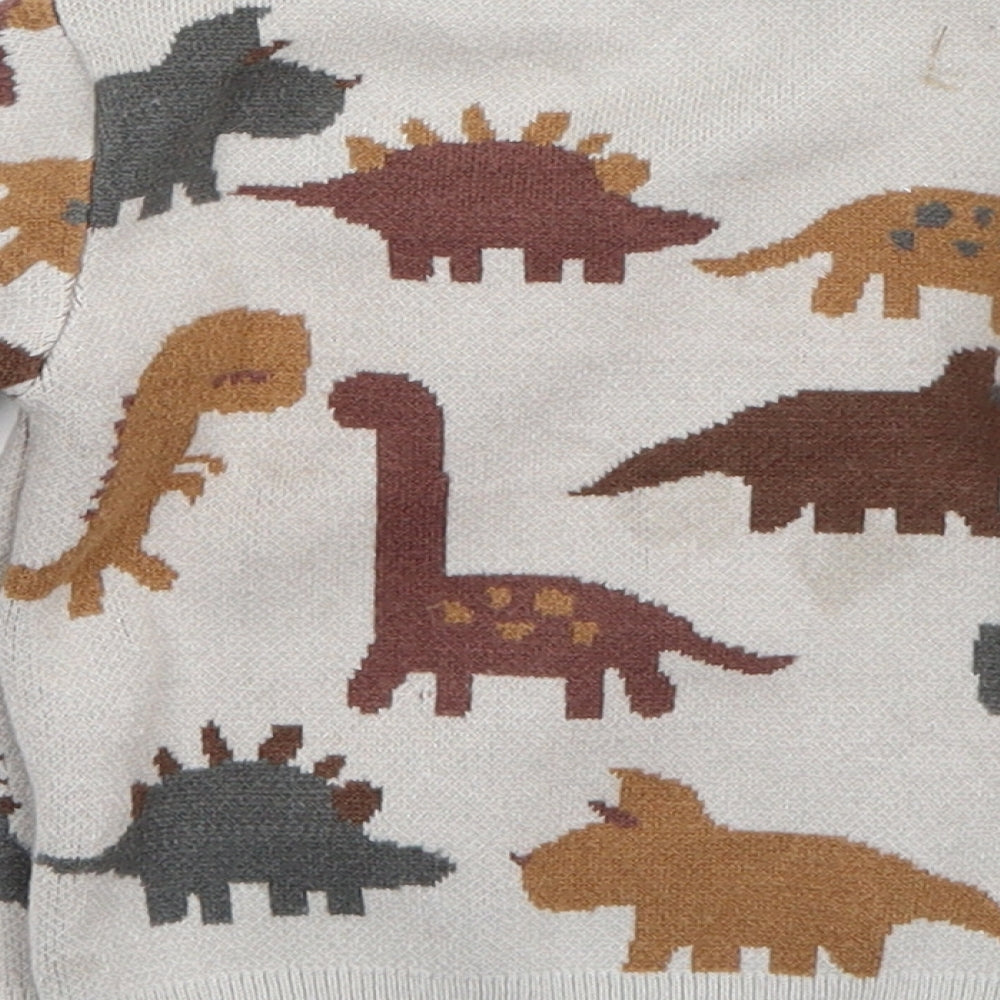 Nutmeg Boys Grey  Viscose Pullover Jumper Size 12-18 Months   - dinosaurs
