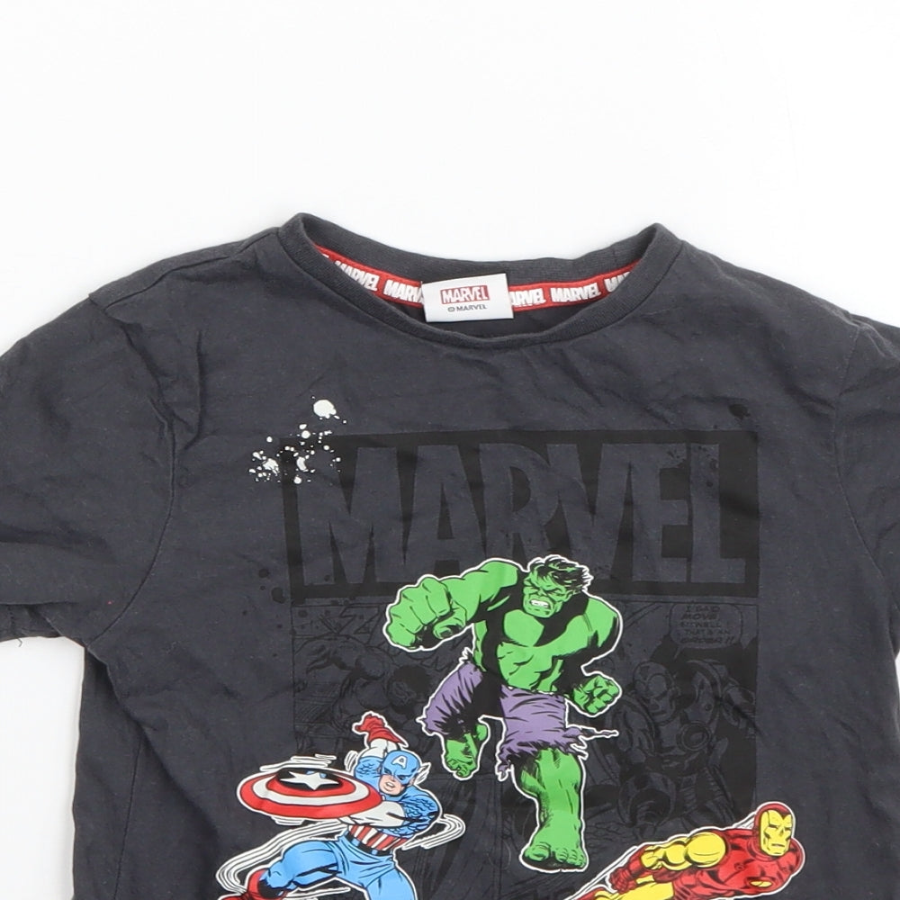 George Boys Grey  Cotton Basic T-Shirt Size 3-4 Years Round Neck  - marvel superheroes