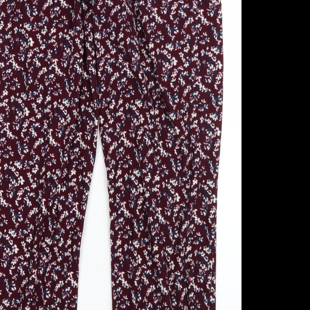 NEXT Womens Red Floral Polyester  Pyjama Pants Size L