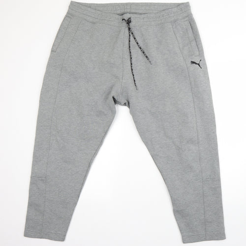 PUMA Mens Grey  Cotton Sweatpants Trousers Size 2XL L24 in Regular