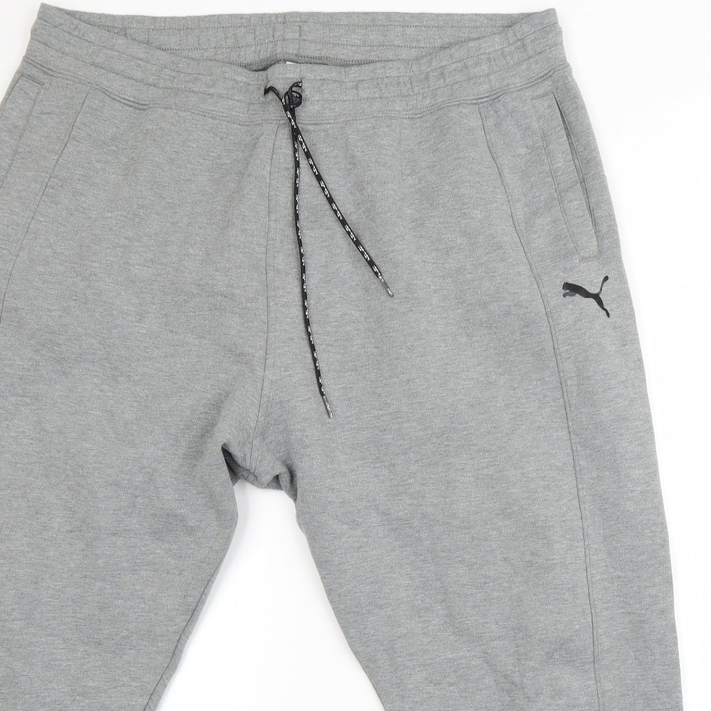 PUMA Mens Grey  Cotton Sweatpants Trousers Size 2XL L24 in Regular