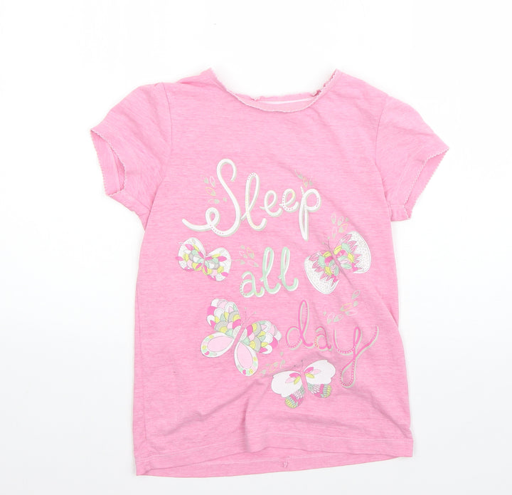 TU Girls Pink Cotton Pyjama Top Size 10-11 Years